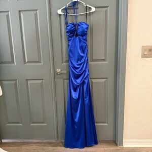 B. Darlin Cobalt Blue Satin Dress Sz XS